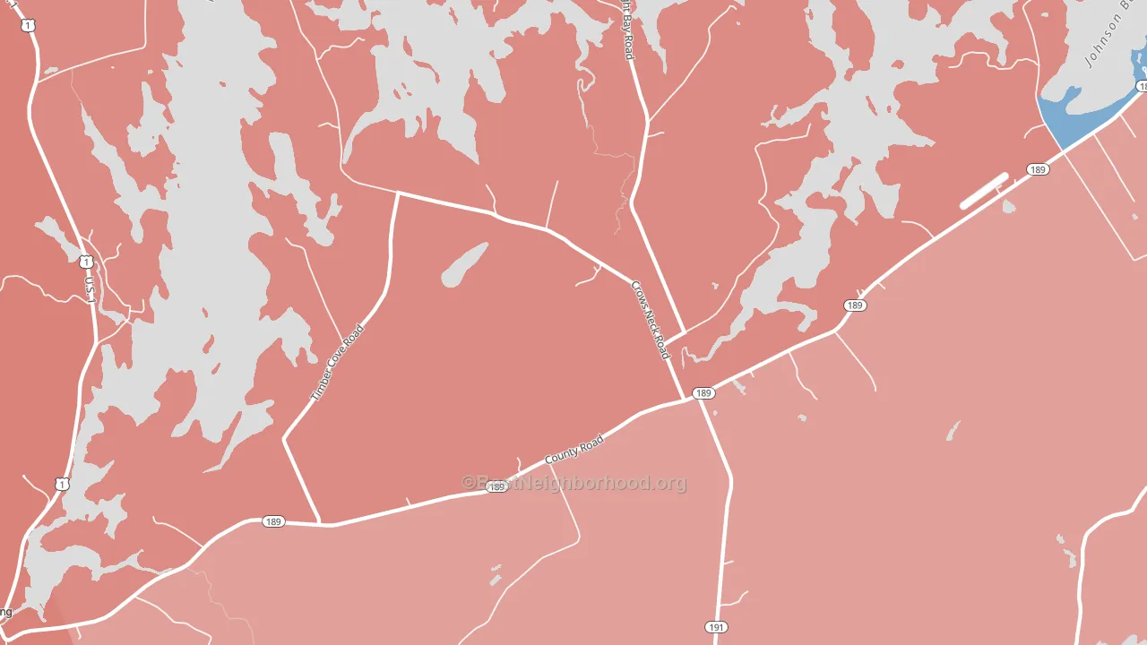 West Lubec, ME block-group political-lean map