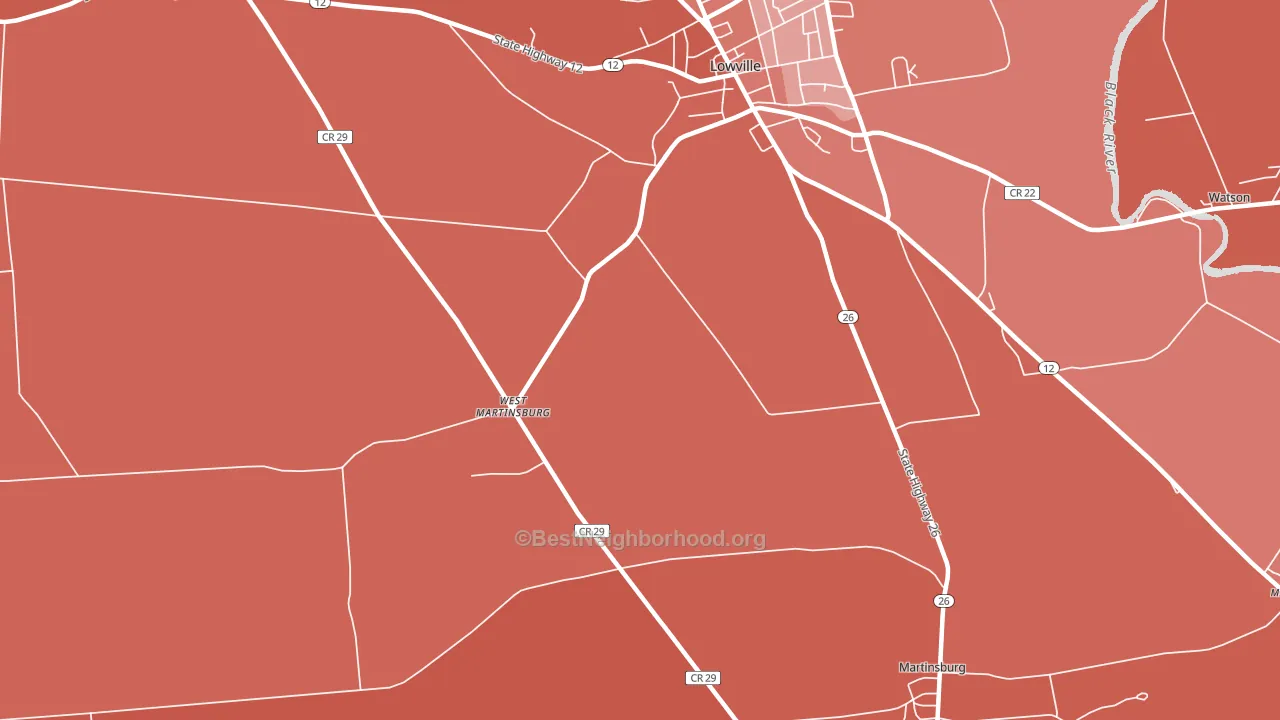 West Martinsburg, NY block-group political-lean map