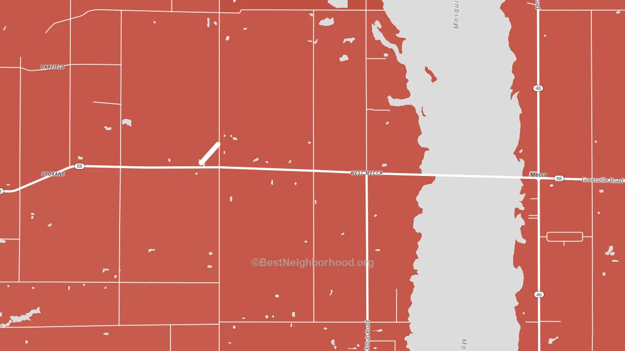 West Mecca, OH block-group political-lean map