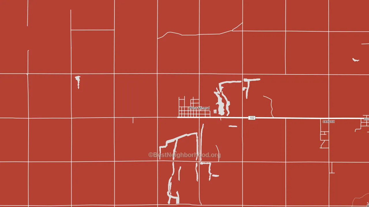 West Mineral, KS block-group political-lean map