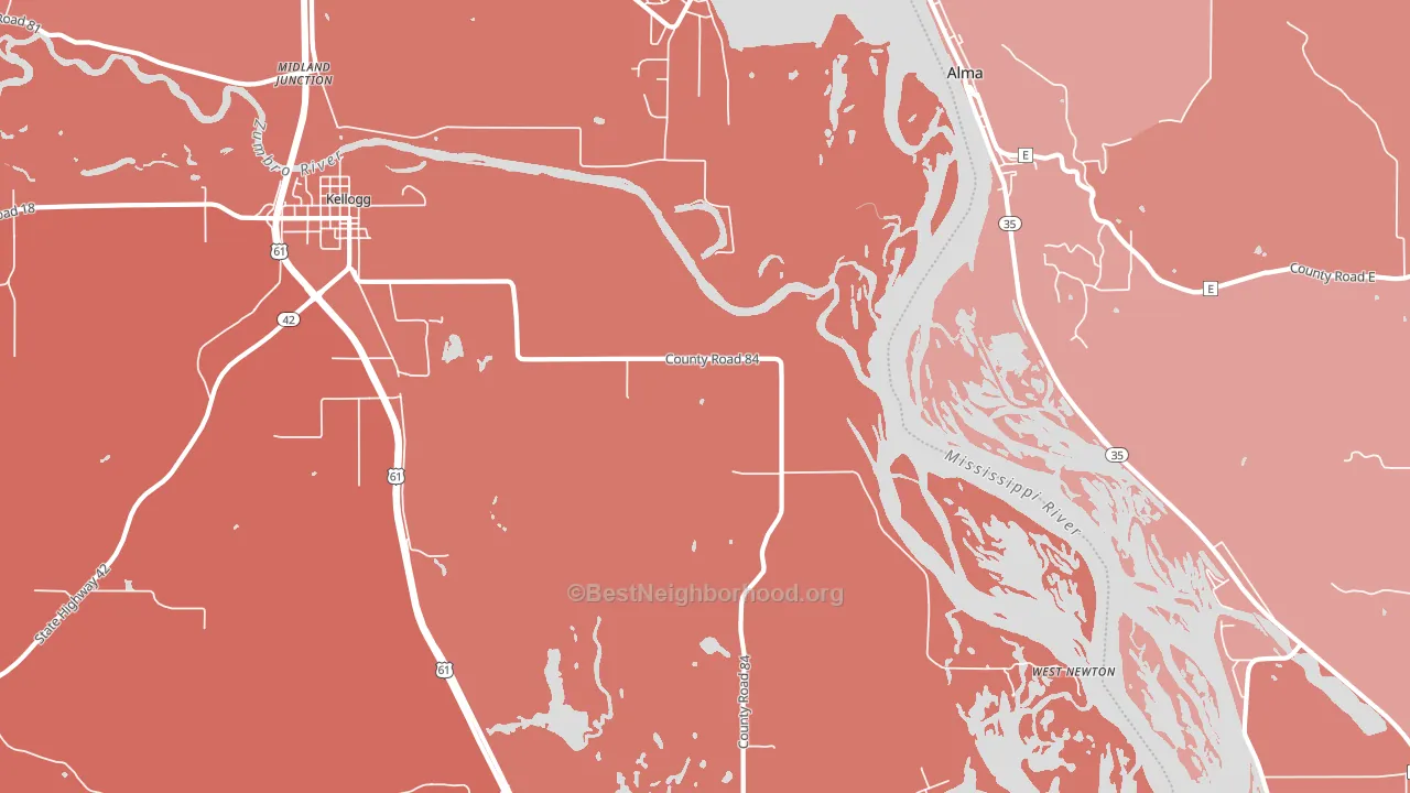 West Newton, MN block-group political-lean map