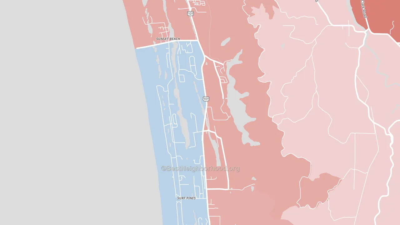 West, OR block-group political-lean map