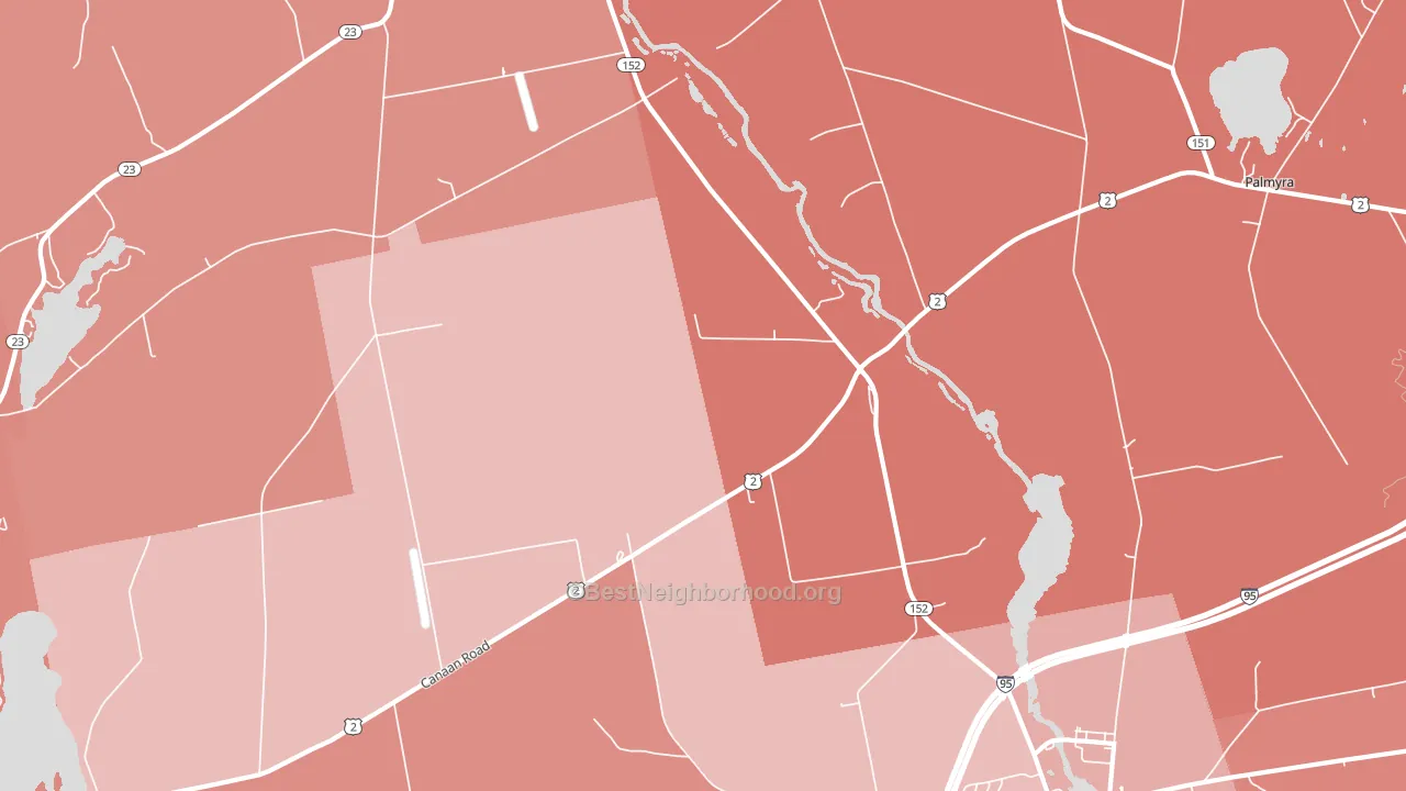 West Palmyra, ME block-group political-lean map