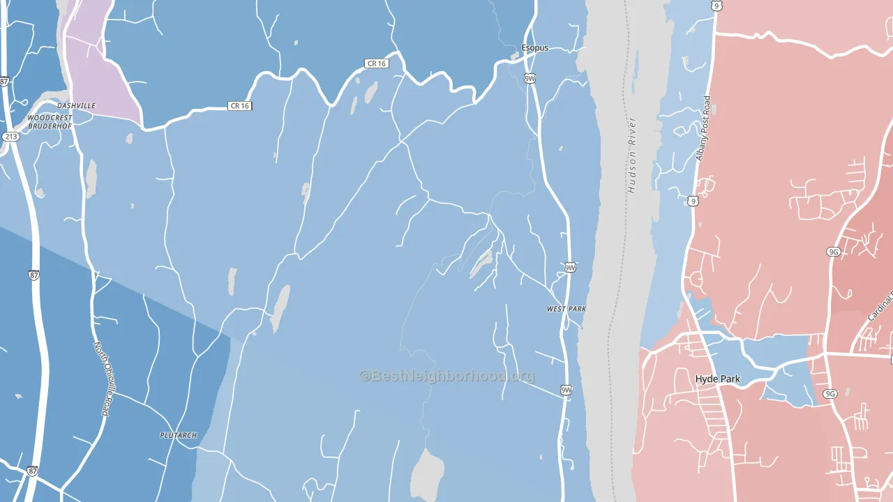 West Park, NY block-group political-lean map