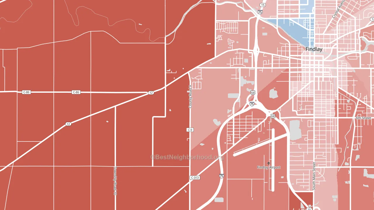 West Park, OH block-group political-lean map