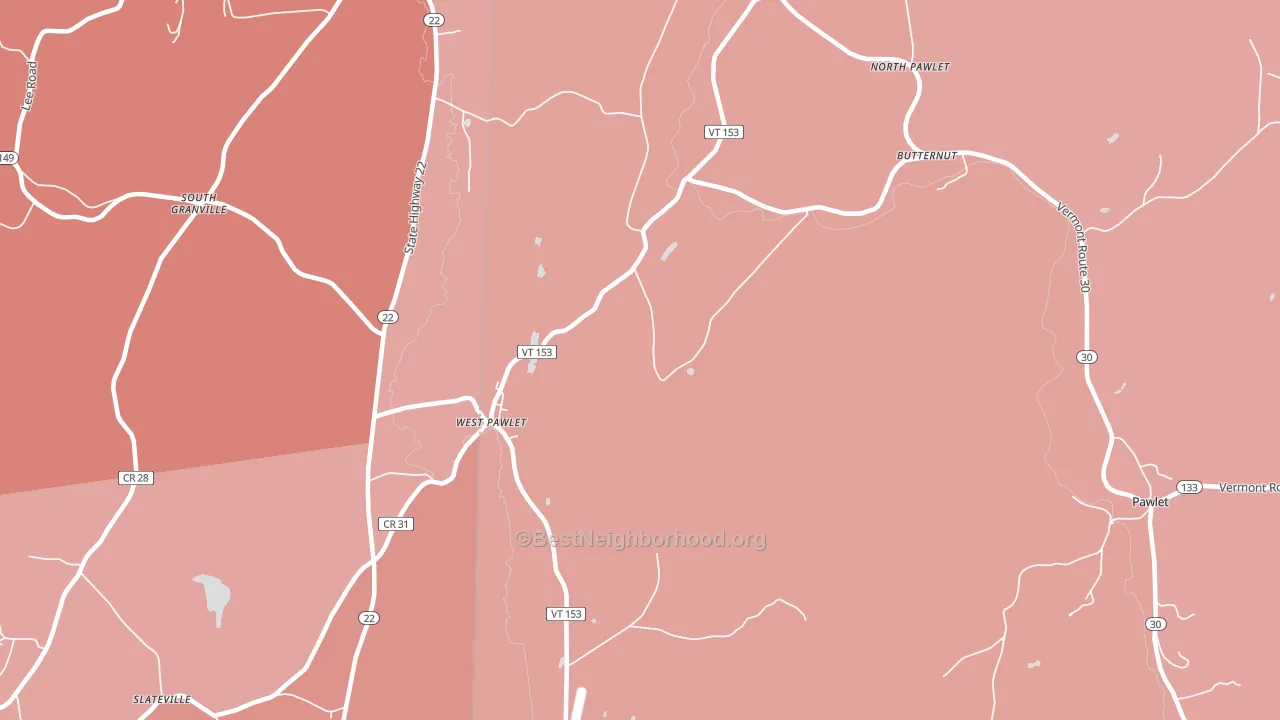 West Pawlet, VT block-group political-lean map