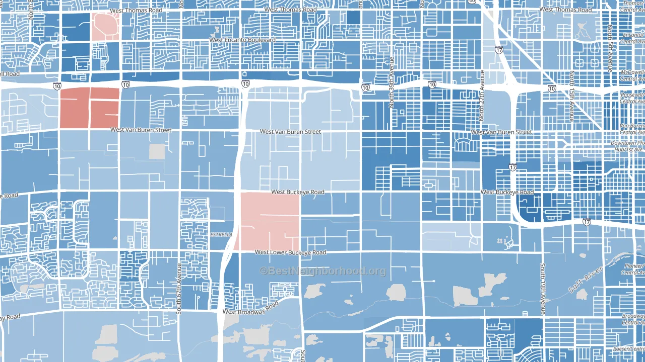 West Phoenix, Phoenix, AZ block-group political-lean map