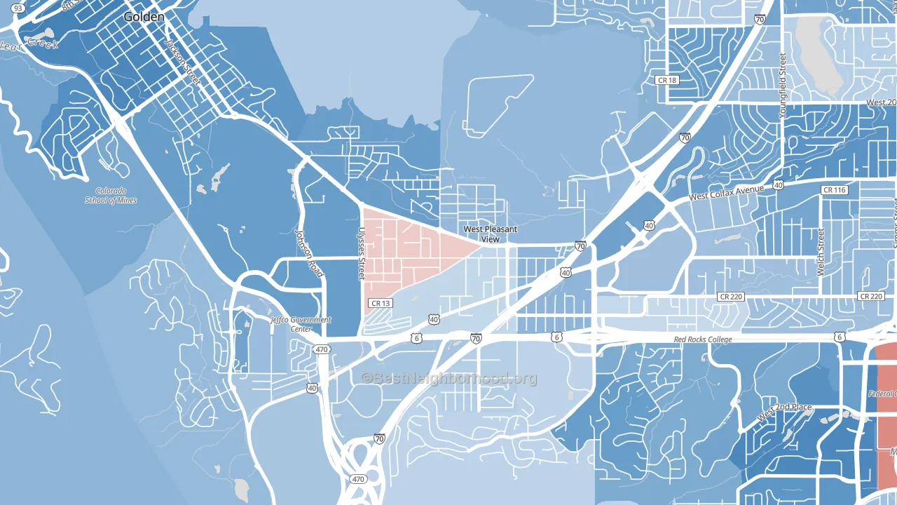 West Pleasant View, CO block-group political-lean map