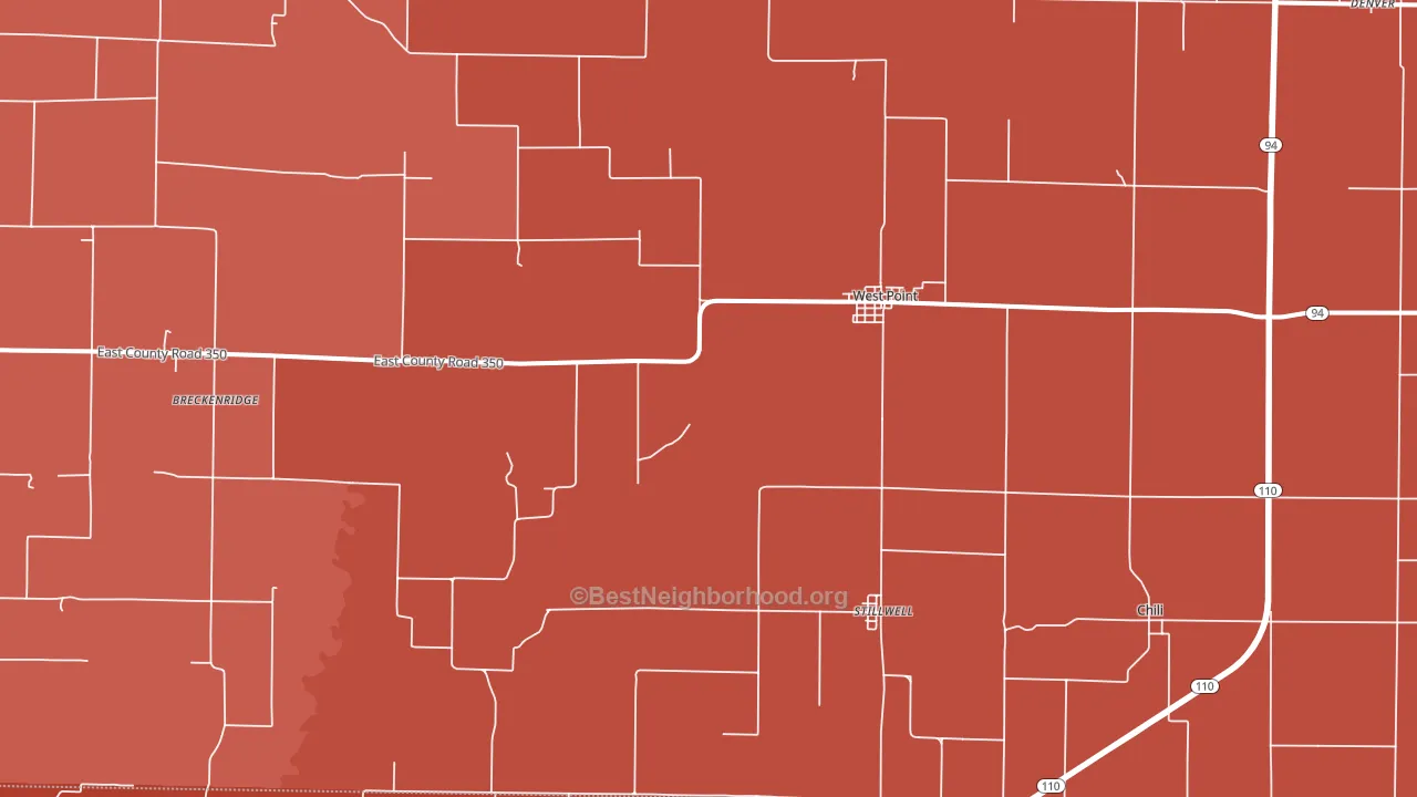 West Point, IL block-group political-lean map