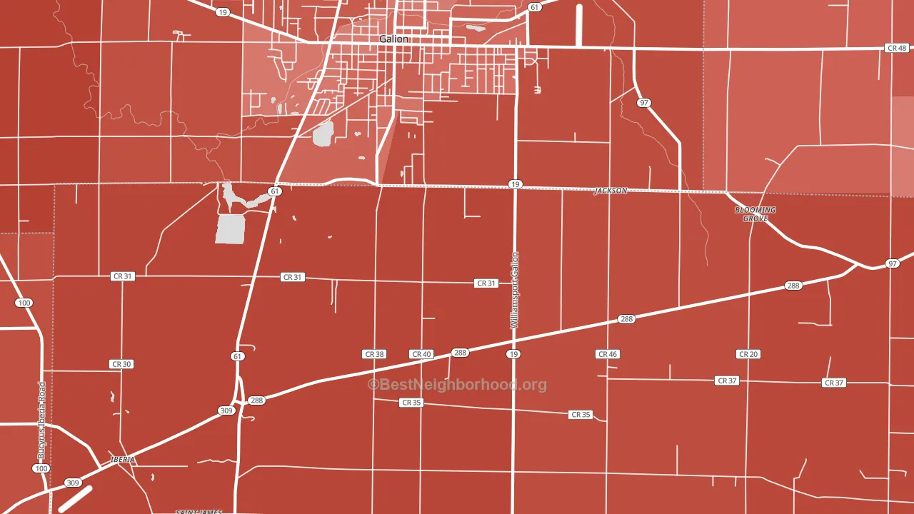 West Point, OH block-group political-lean map