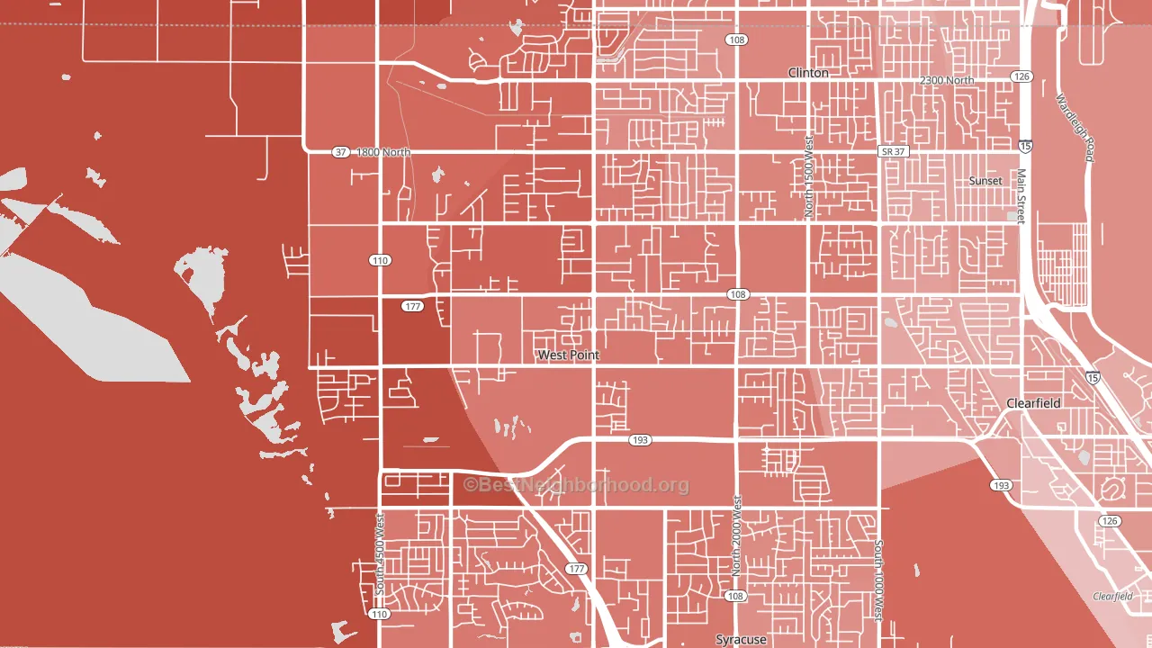 West Point, UT block-group political-lean map