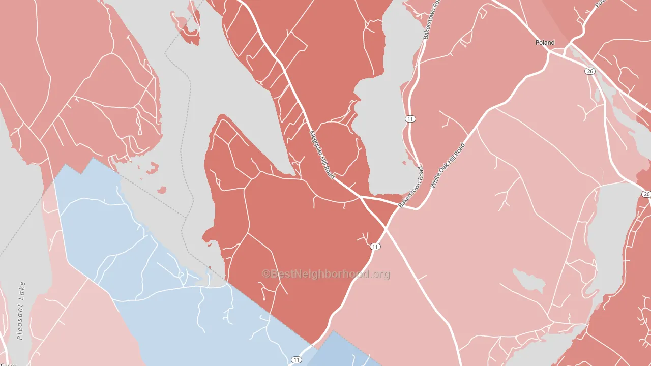 West Poland, ME block-group political-lean map
