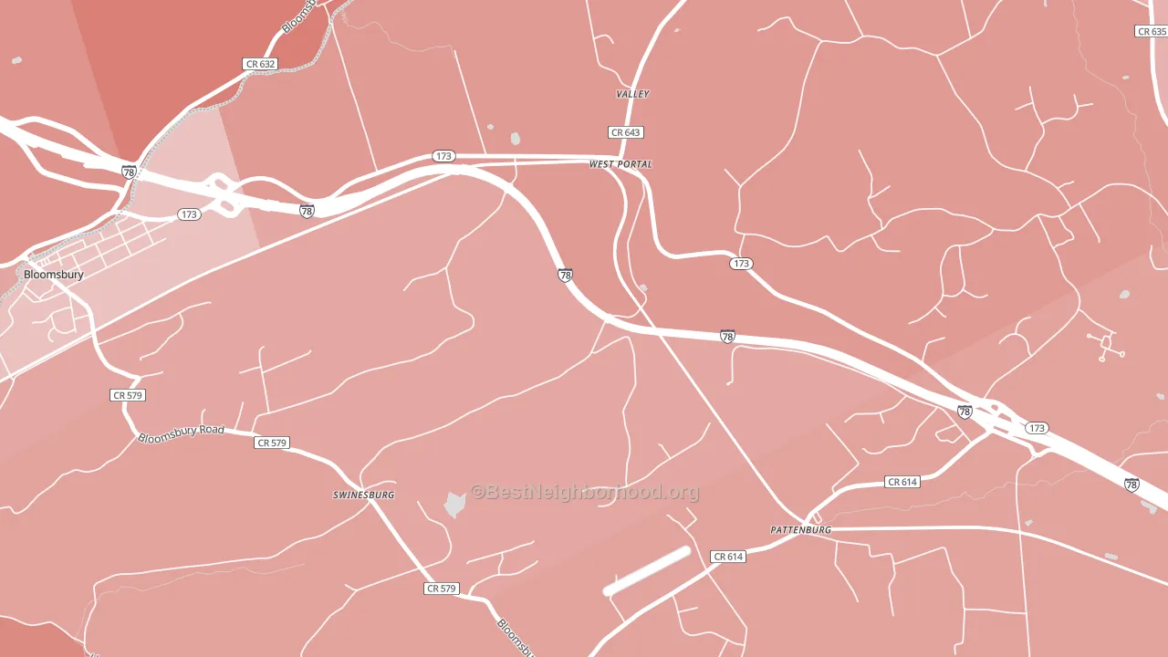 West Portal, NJ block-group political-lean map