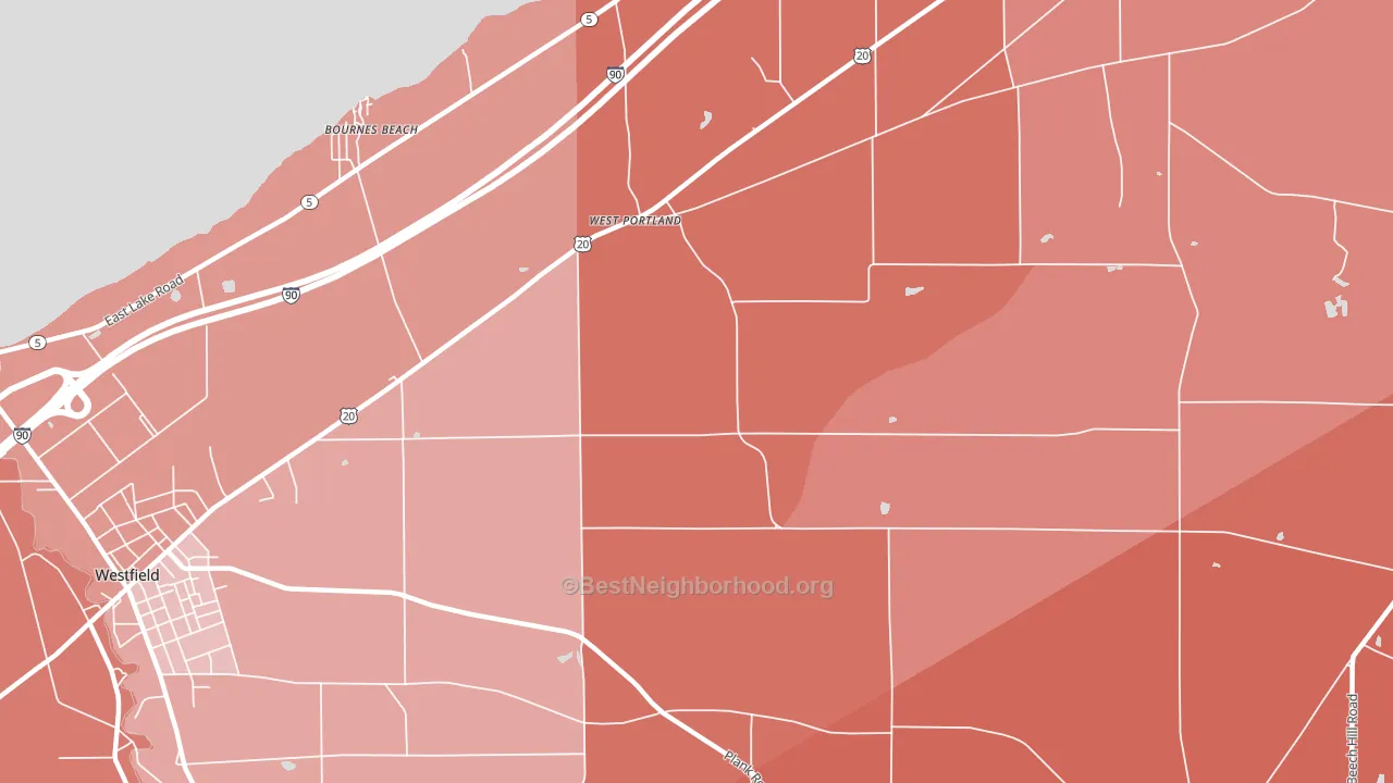 West Portland, NY block-group political-lean map