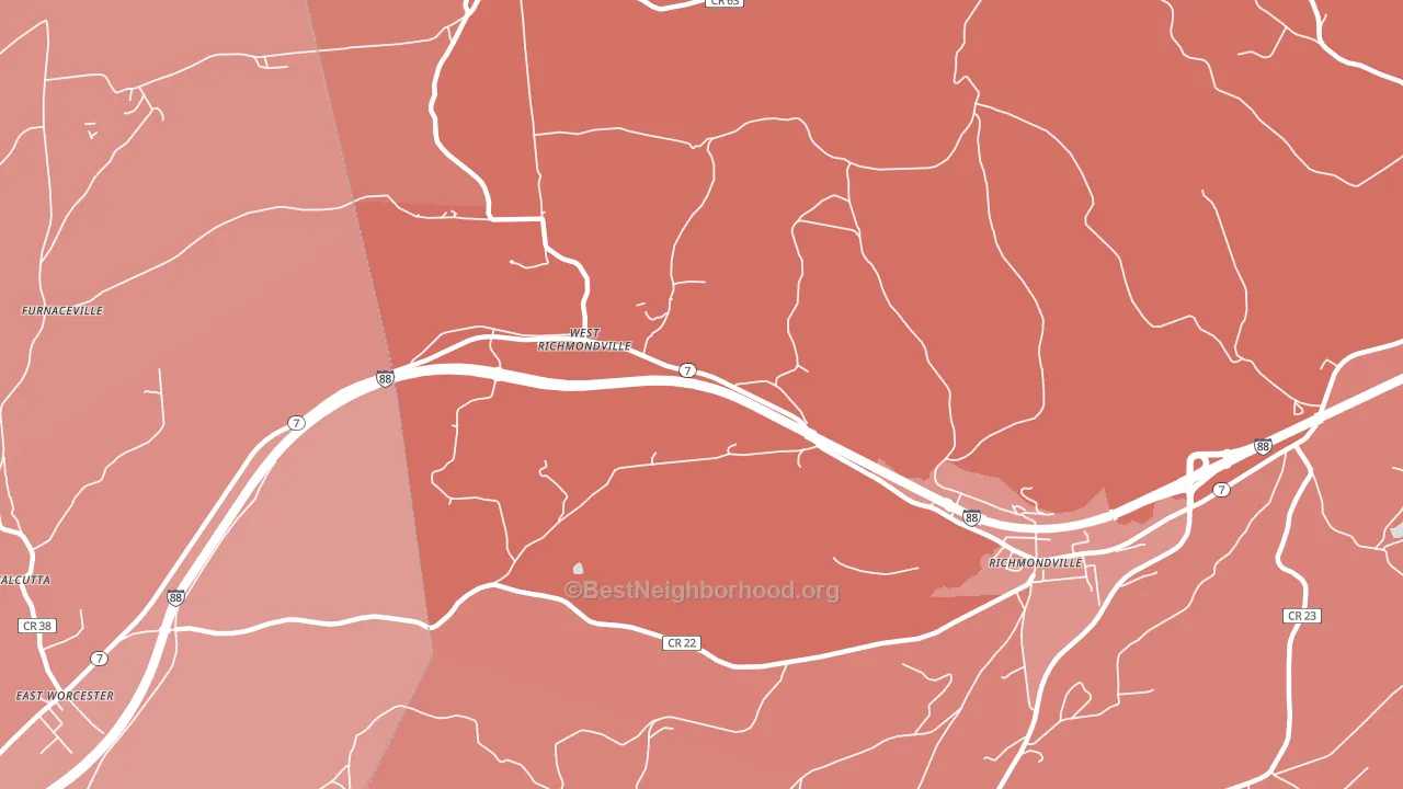 West Richmondville, NY block-group political-lean map