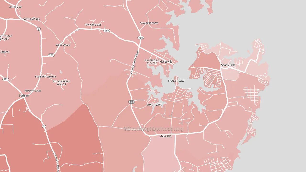 West River, MD block-group political-lean map