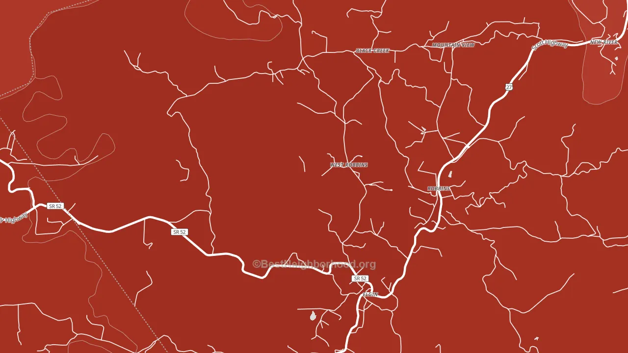 West Robbin, TN block-group political-lean map