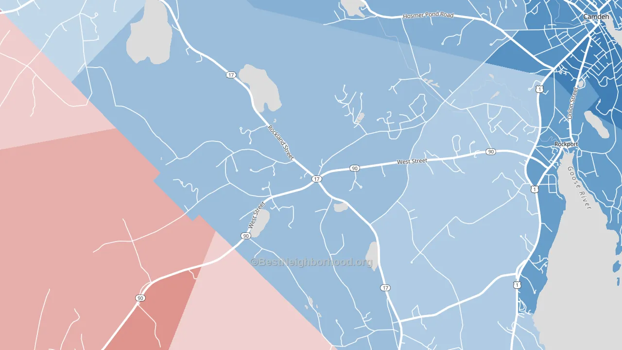 West Rockport, ME block-group political-lean map