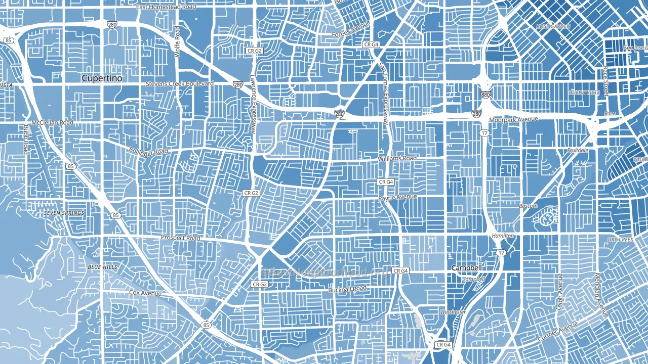West San Jose, San Jose, CA block-group political-lean map