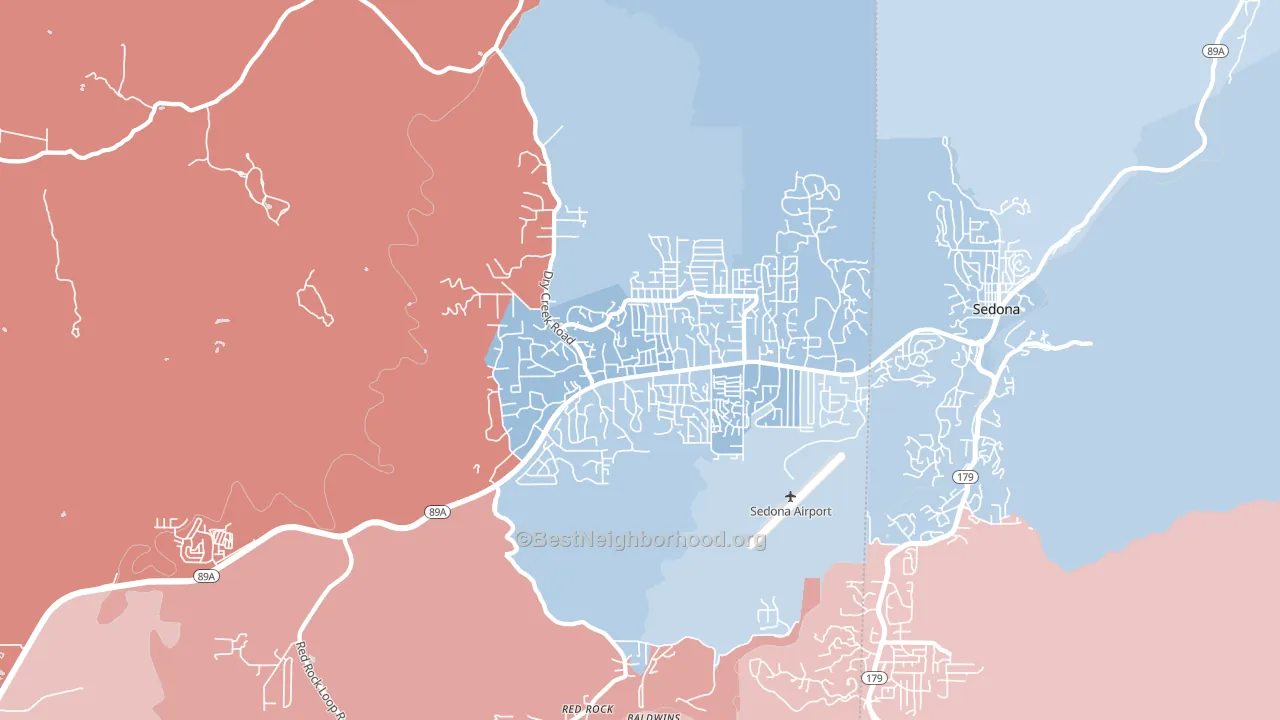West Sedona, AZ block-group political-lean map
