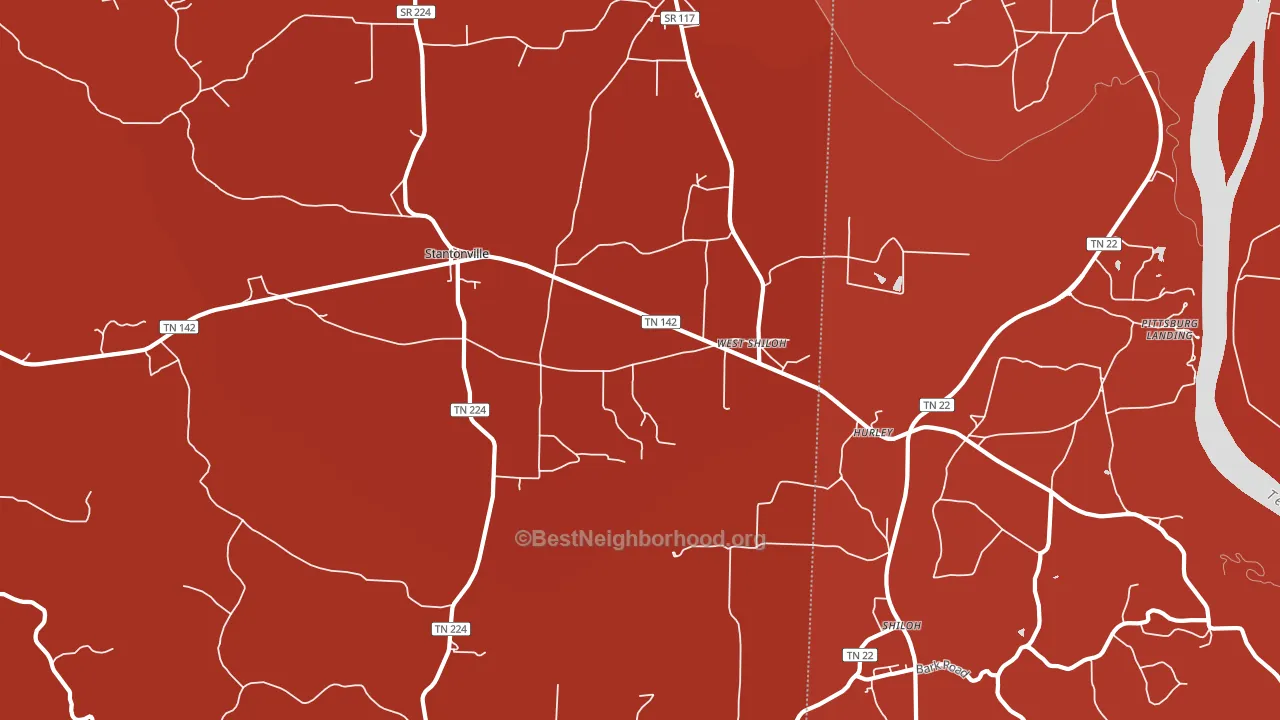 West Shiloh, TN block-group political-lean map