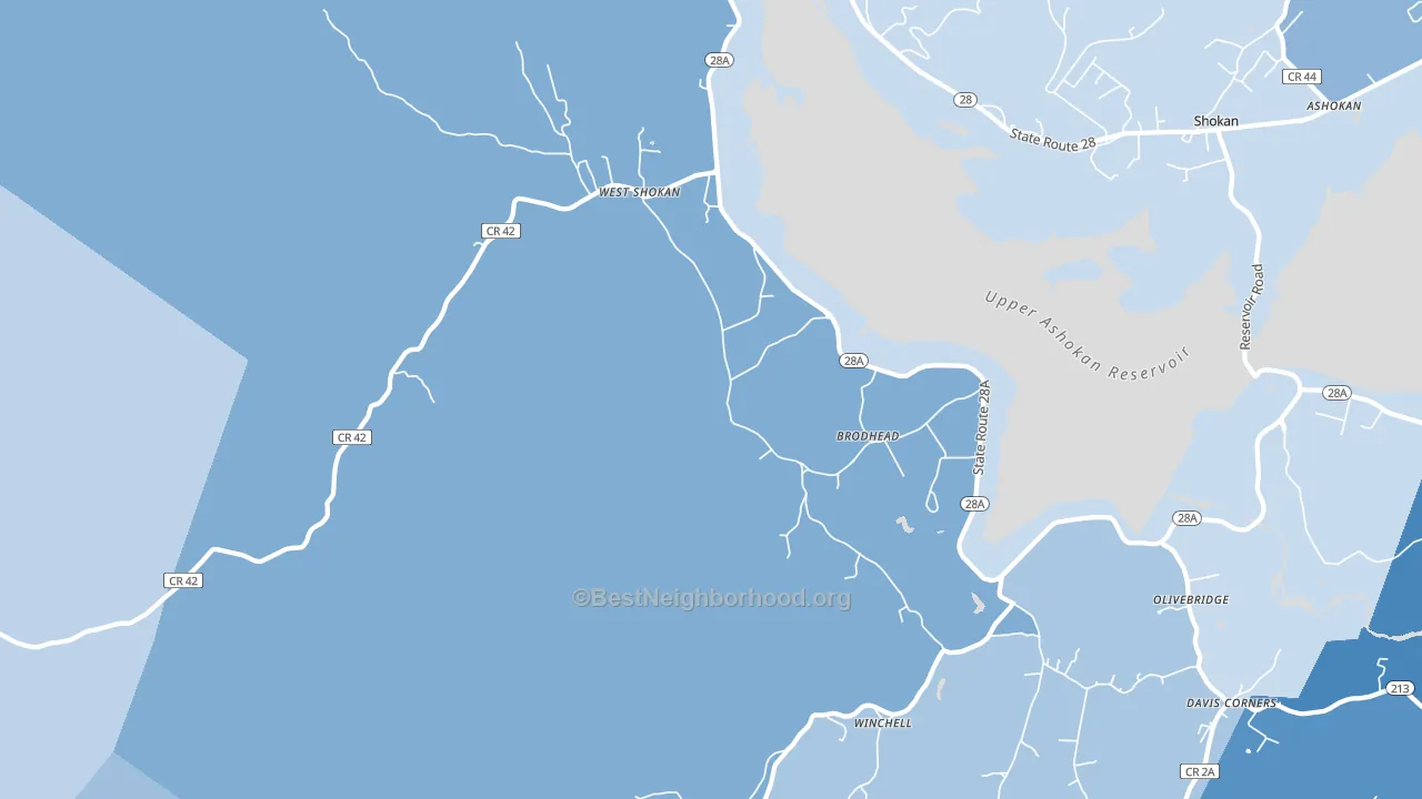 West Shokan, NY block-group political-lean map
