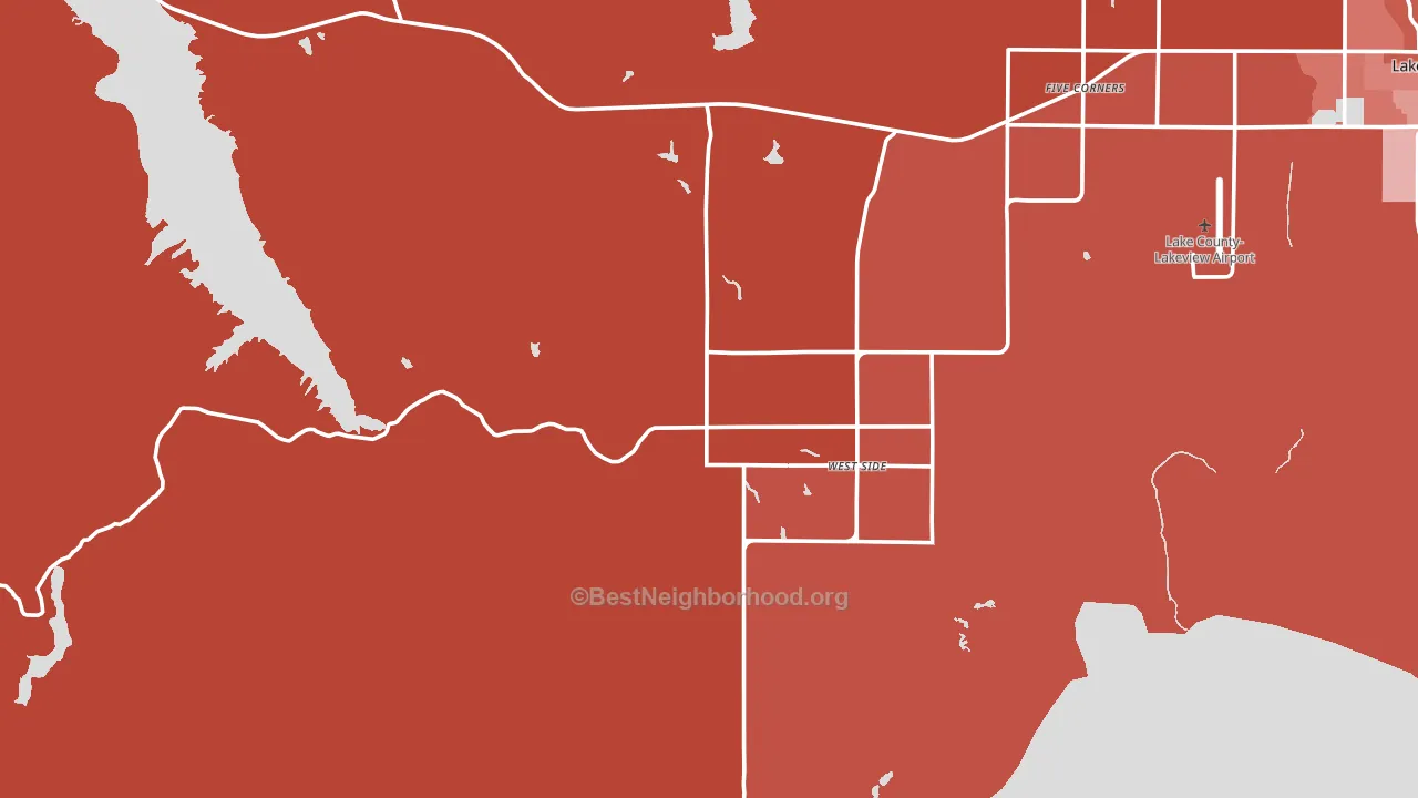 West Side, OR block-group political-lean map