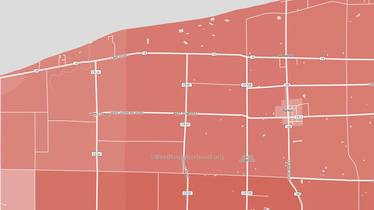 West Somerset, NY block-group political-lean map