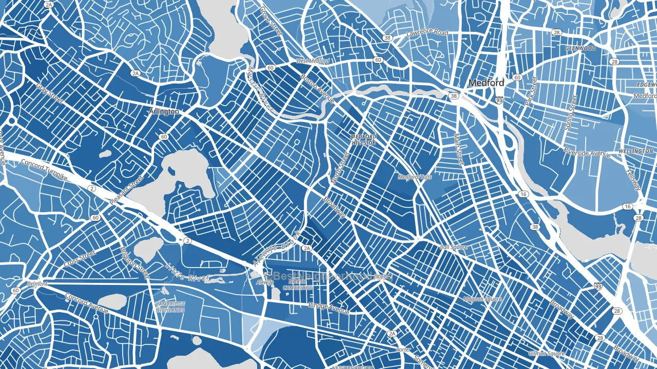 West Somerville, Somerville, MA block-group political-lean map