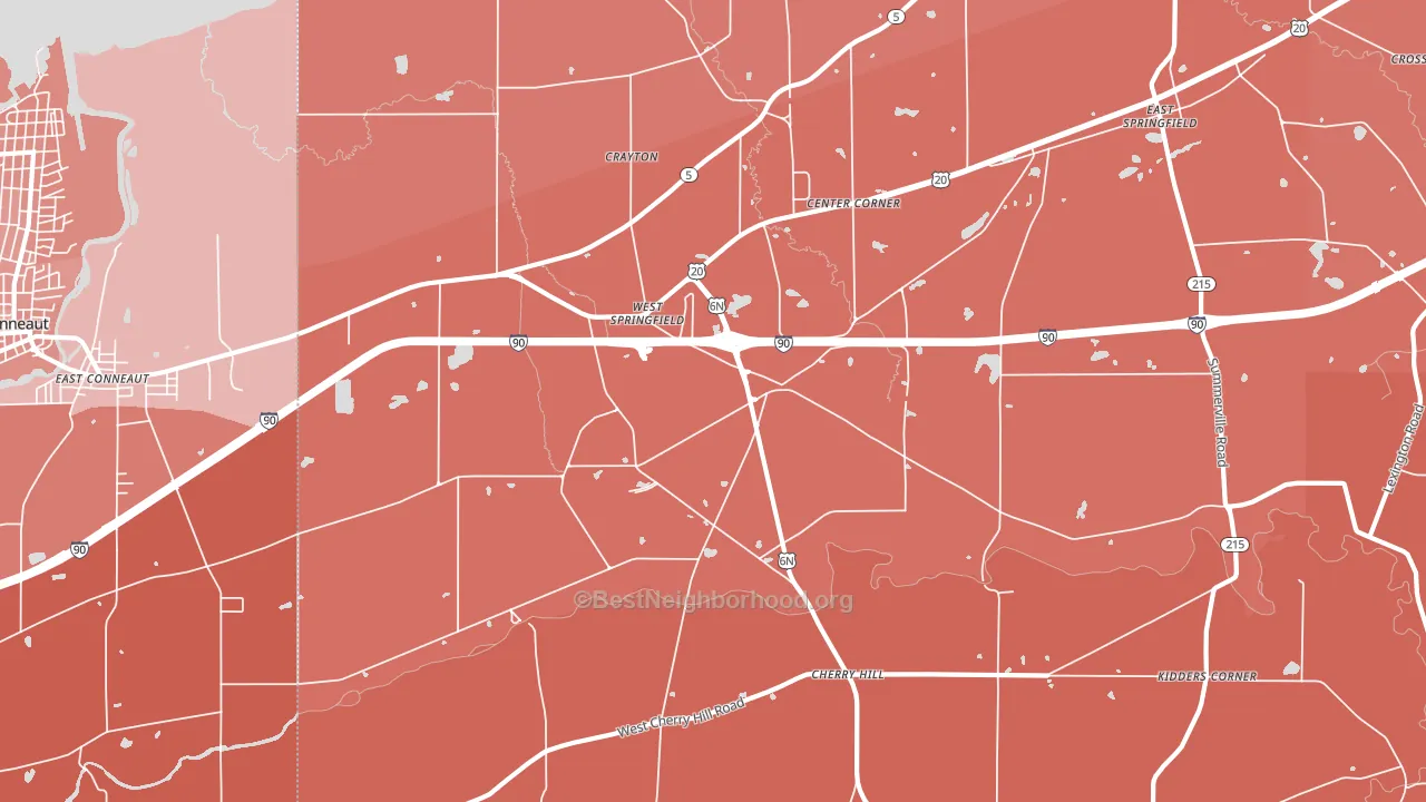 West Springfield, PA block-group political-lean map