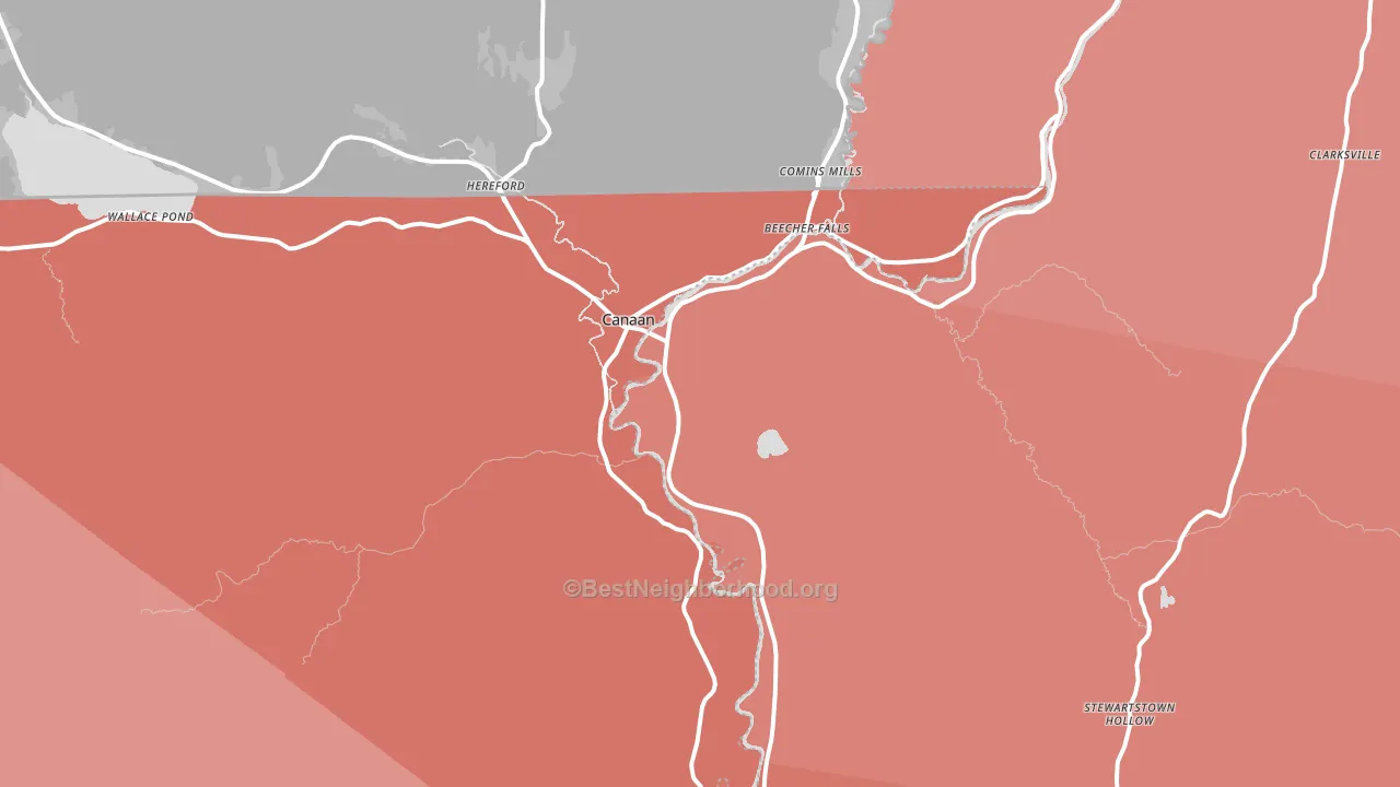 West Stewartstown, NH block-group political-lean map