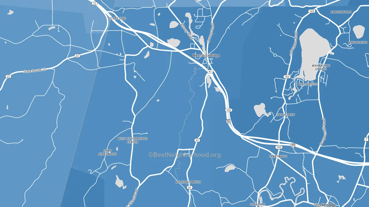 West Stockbridge, MA block-group political-lean map
