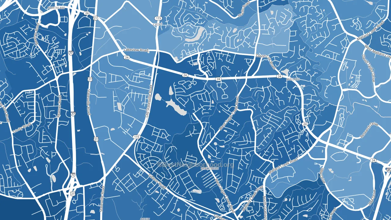 West Sugar Creek, Charlotte, NC block-group political-lean map