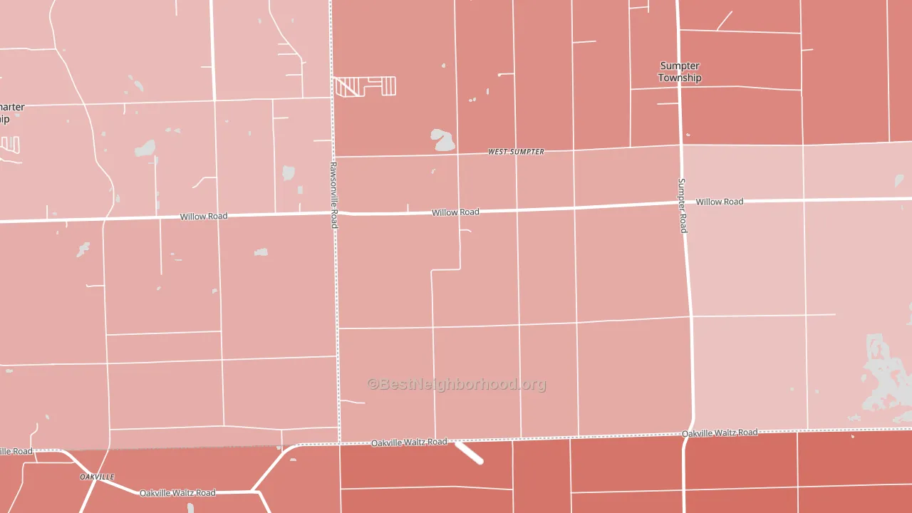 West Sumpter, MI block-group political-lean map