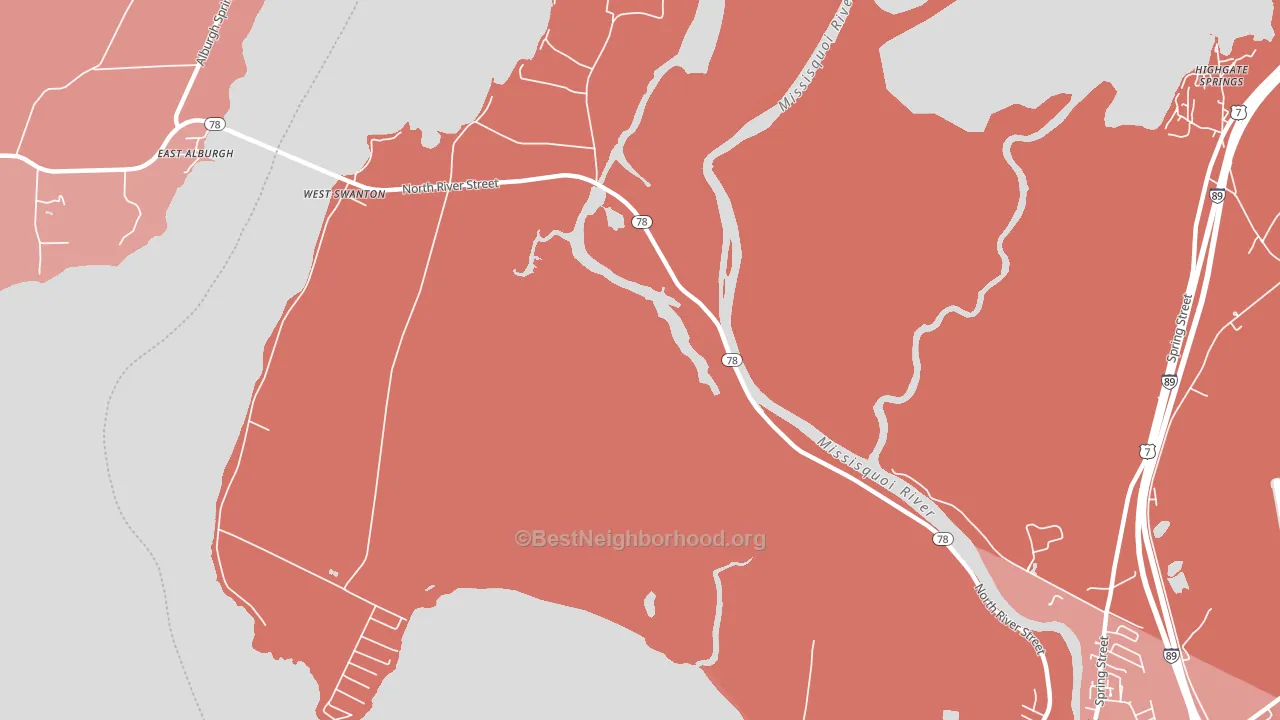 West Swanton, VT block-group political-lean map