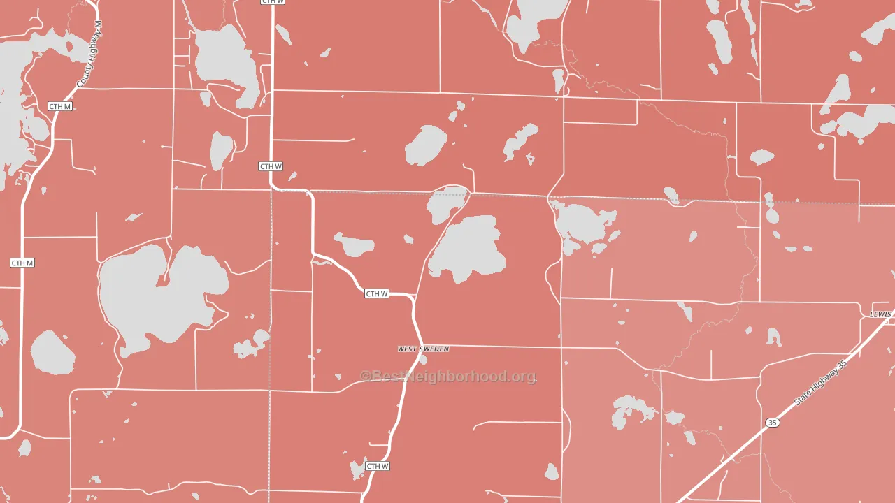 West Sweden, WI block-group political-lean map