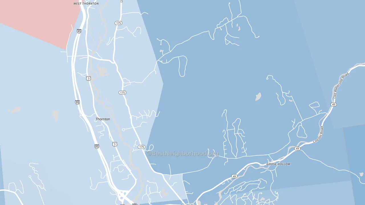 West Thornton, NH block-group political-lean map