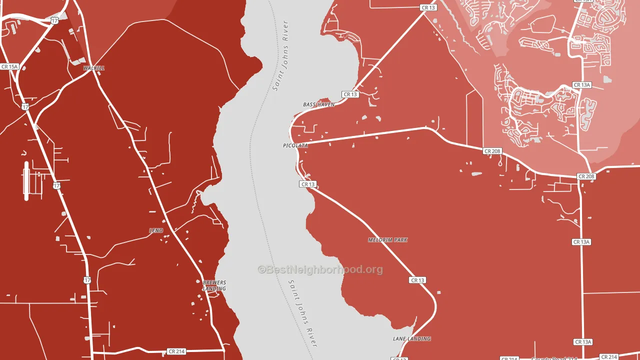 West Tocoi, FL block-group political-lean map