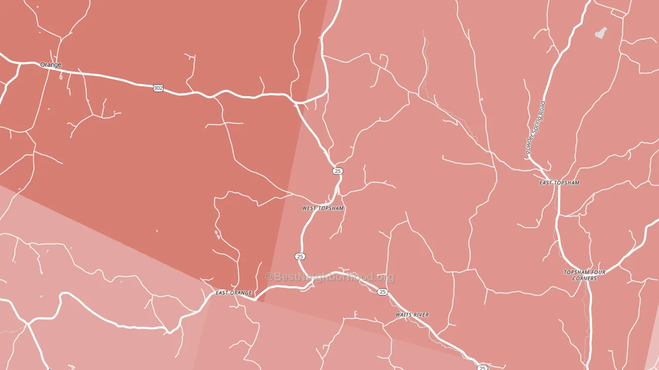 West Topsham, VT block-group political-lean map