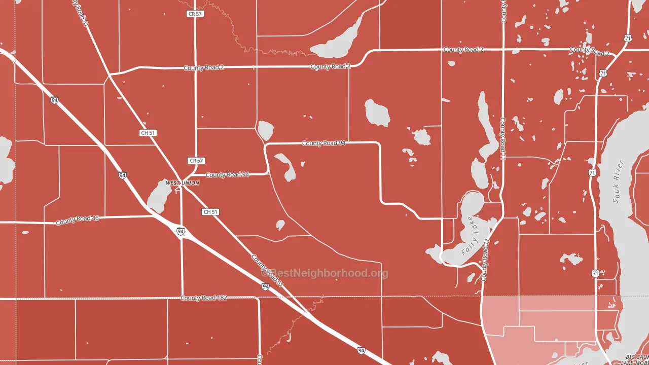 West Union, MN block-group political-lean map