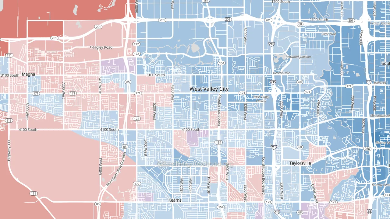 West Valley City, UT block-group political-lean map