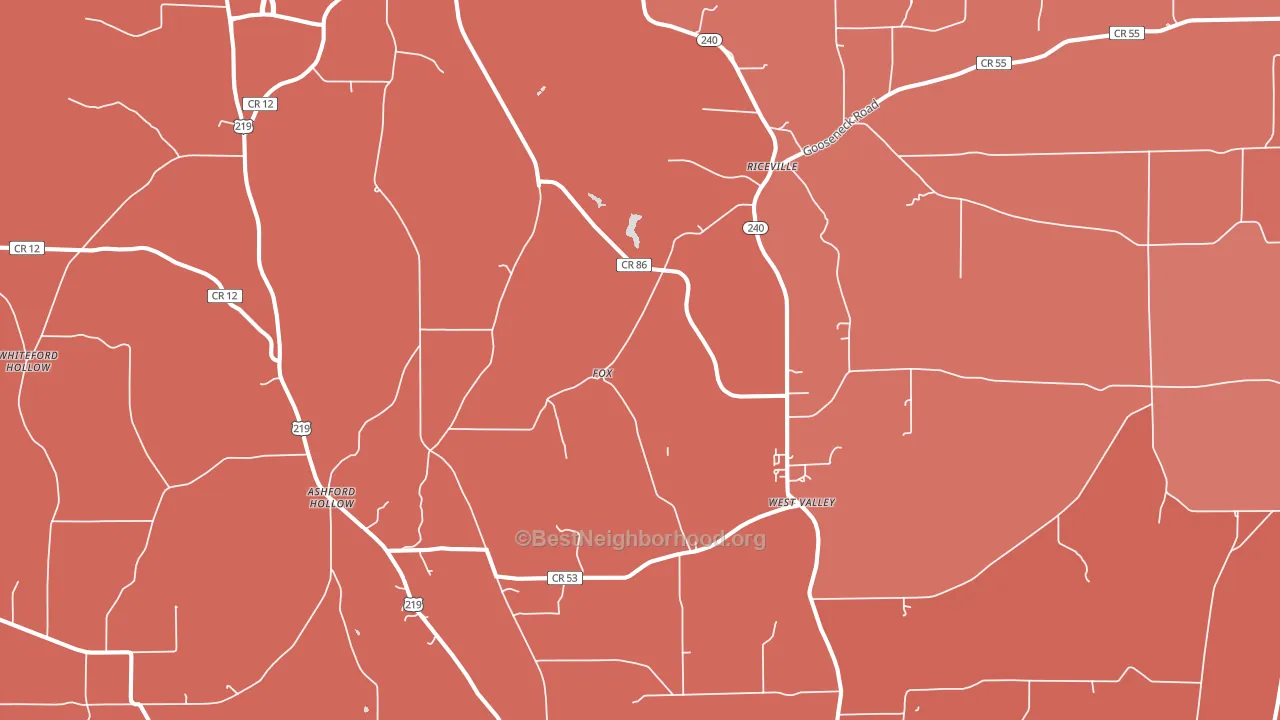 West Valley, NY block-group political-lean map