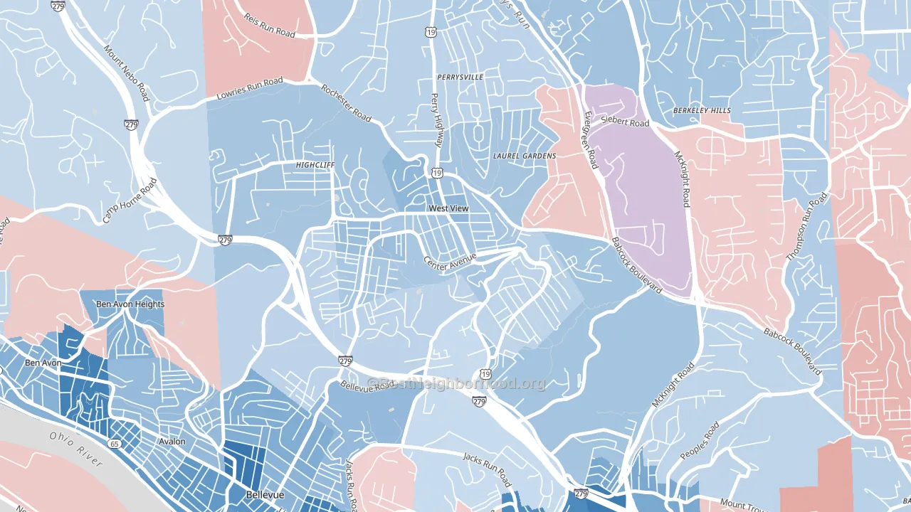 West View, PA block-group political-lean map