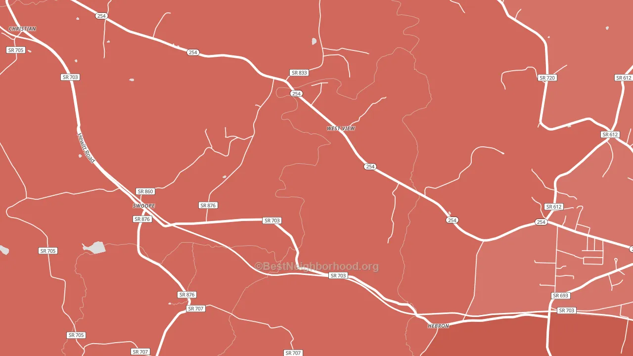West View, VA block-group political-lean map