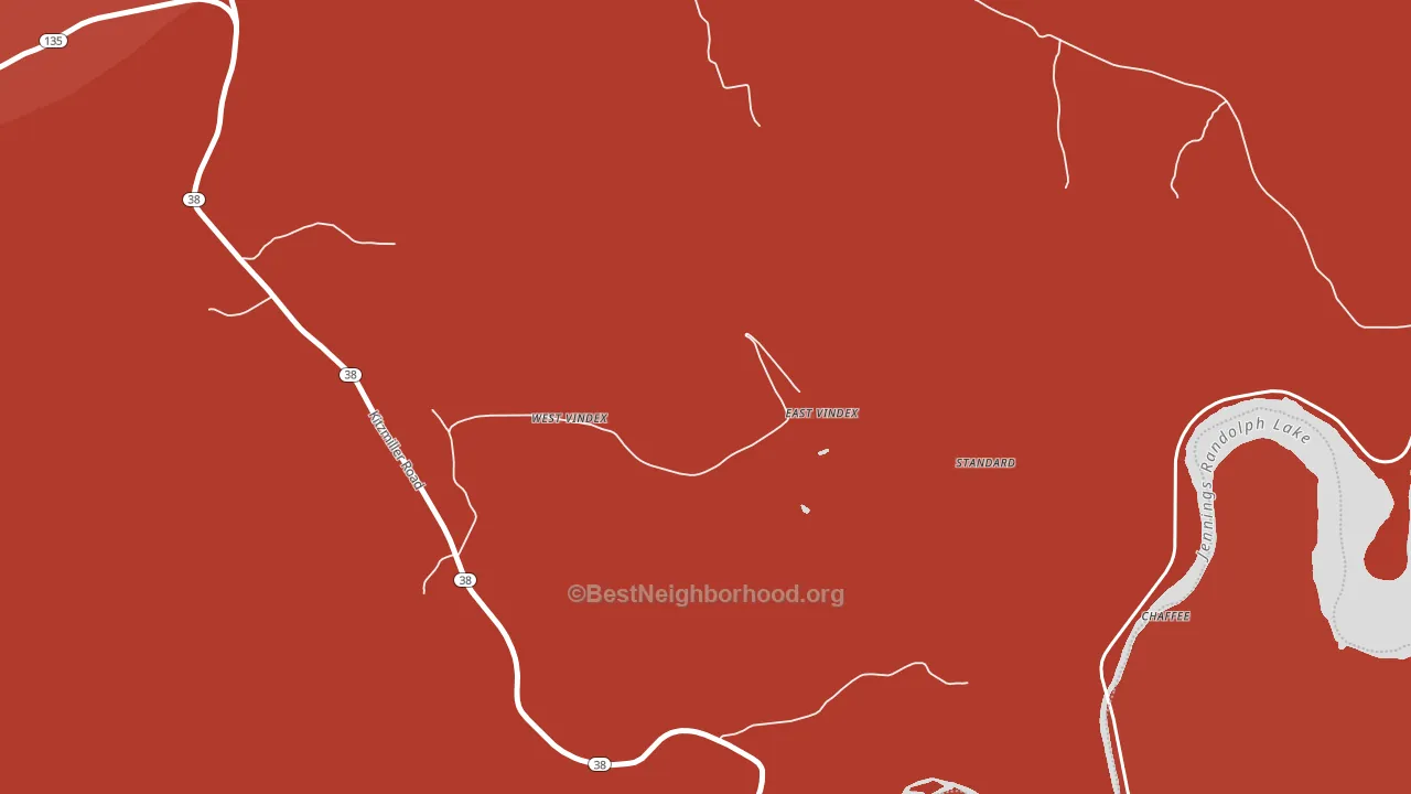 West Vindex, MD block-group political-lean map
