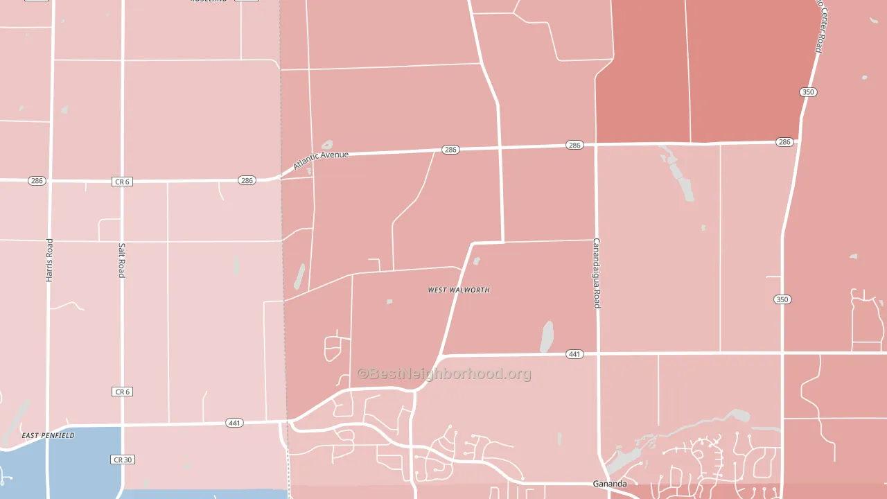 West Walworth, NY block-group political-lean map