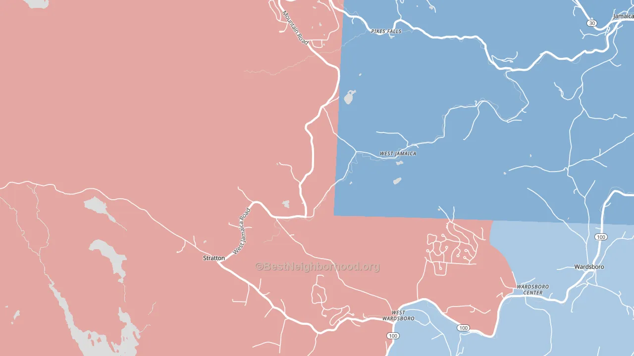 West Wardsboro, VT block-group political-lean map