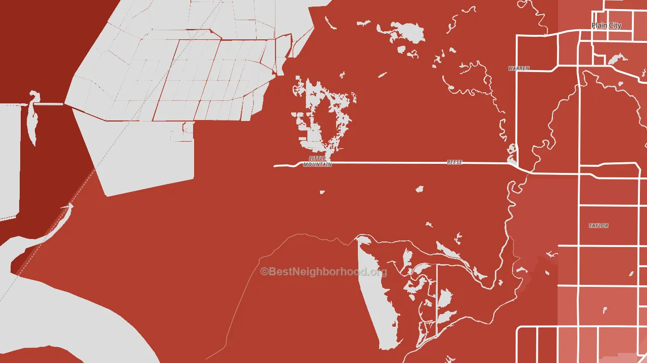 West Warren, UT block-group political-lean map
