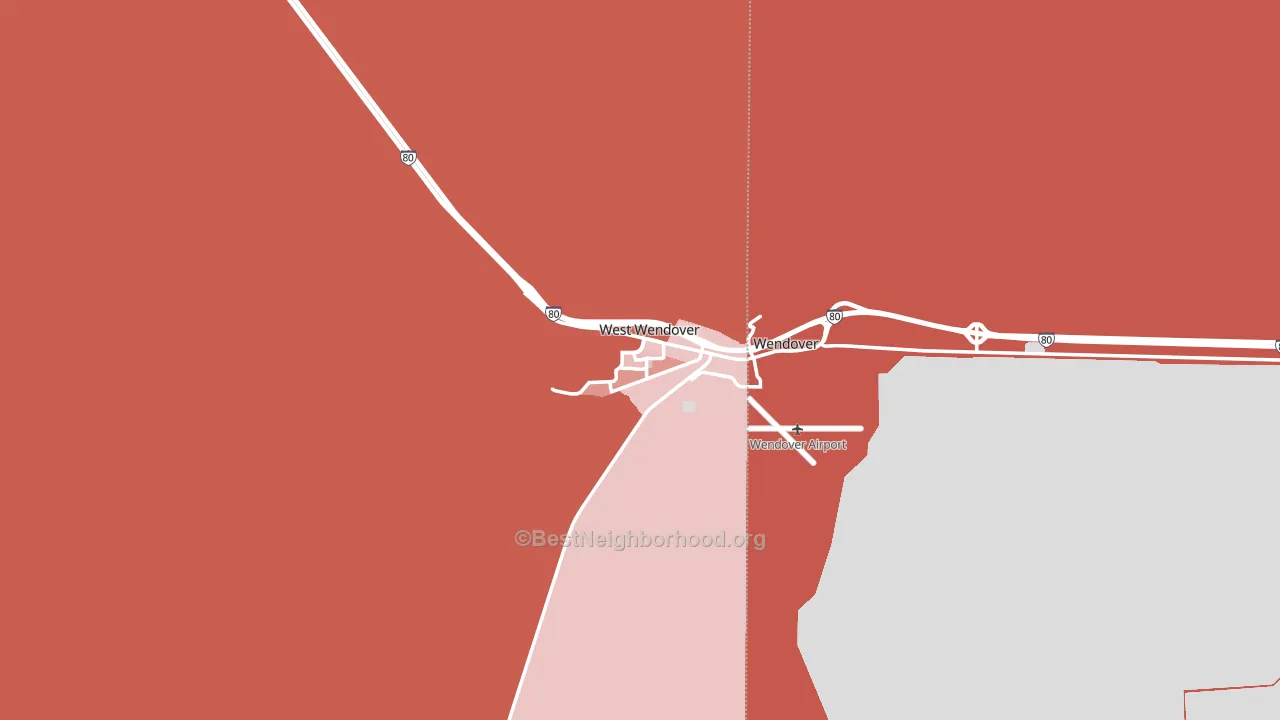 West Wendover, NV block-group political-lean map