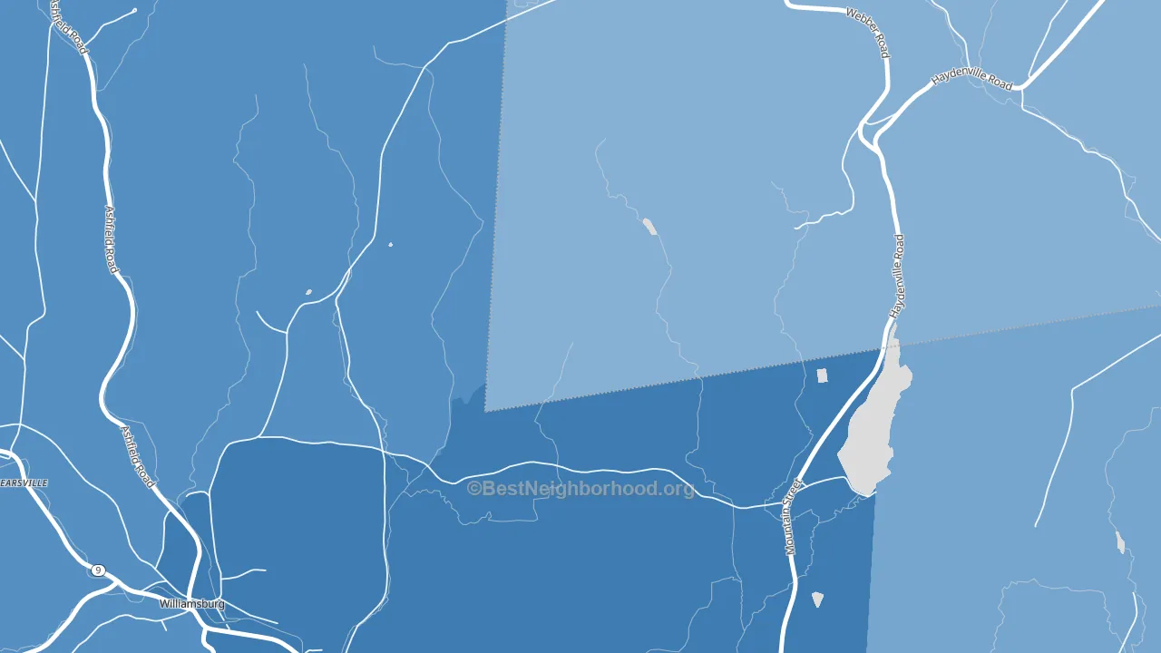 West Whately, MA block-group political-lean map